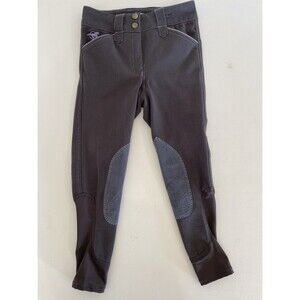 Piper by Smartpak breeches kids Sz 8 Gray Purple Horse Riding Pants